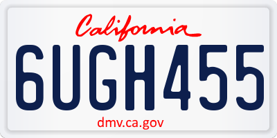 CA license plate 6UGH455