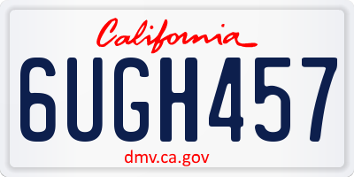CA license plate 6UGH457