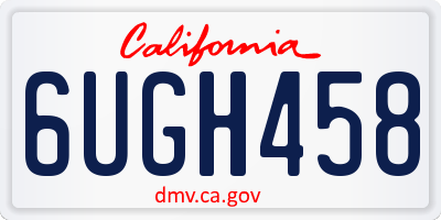 CA license plate 6UGH458