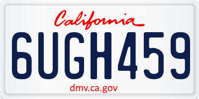 CA license plate 6UGH459