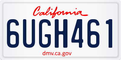 CA license plate 6UGH461