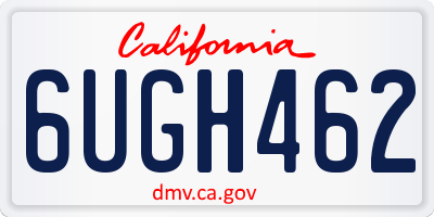 CA license plate 6UGH462