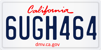 CA license plate 6UGH464