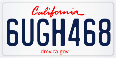 CA license plate 6UGH468