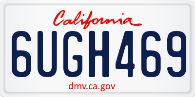 CA license plate 6UGH469