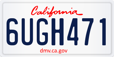 CA license plate 6UGH471