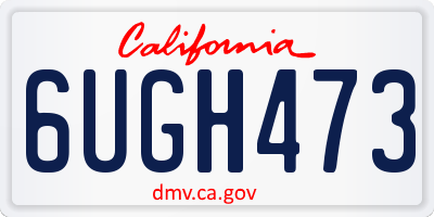 CA license plate 6UGH473