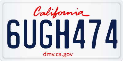 CA license plate 6UGH474