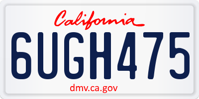 CA license plate 6UGH475