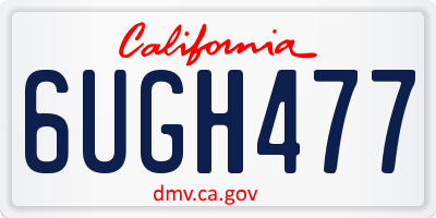 CA license plate 6UGH477