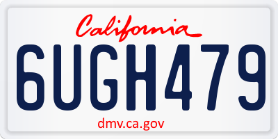 CA license plate 6UGH479