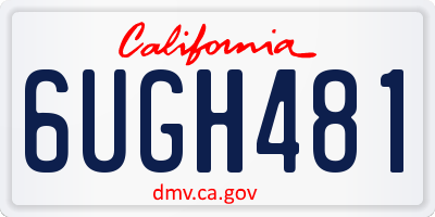 CA license plate 6UGH481