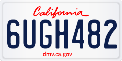 CA license plate 6UGH482