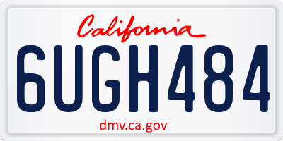 CA license plate 6UGH484