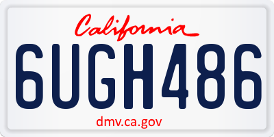 CA license plate 6UGH486