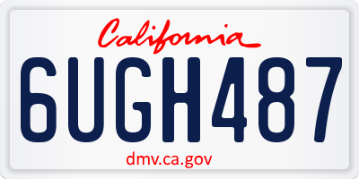 CA license plate 6UGH487