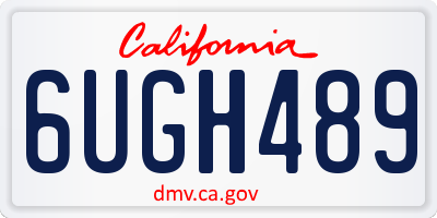CA license plate 6UGH489