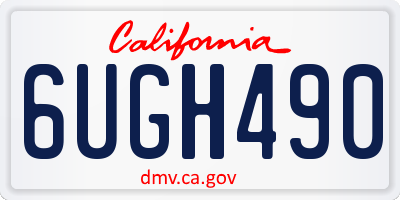 CA license plate 6UGH490
