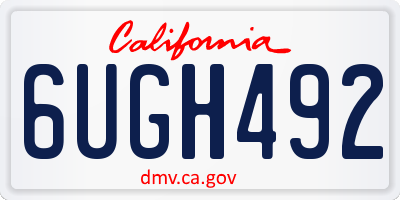 CA license plate 6UGH492