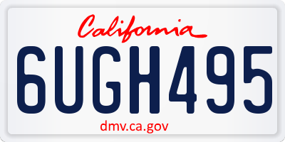 CA license plate 6UGH495