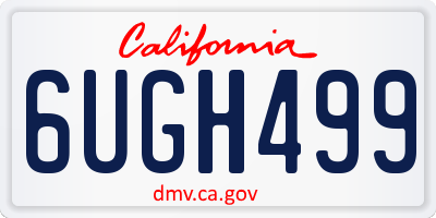 CA license plate 6UGH499