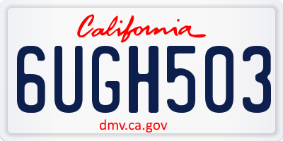CA license plate 6UGH503