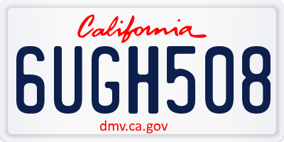 CA license plate 6UGH508