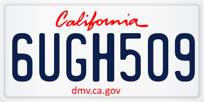 CA license plate 6UGH509