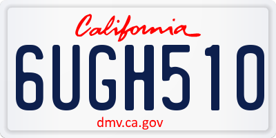 CA license plate 6UGH510