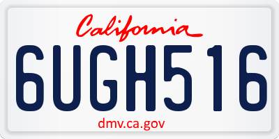 CA license plate 6UGH516