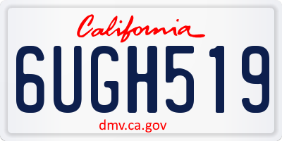 CA license plate 6UGH519