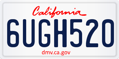 CA license plate 6UGH520