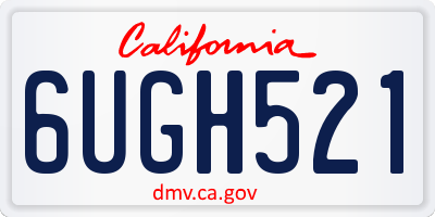 CA license plate 6UGH521