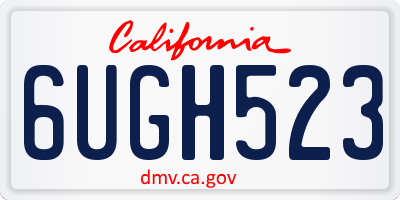 CA license plate 6UGH523