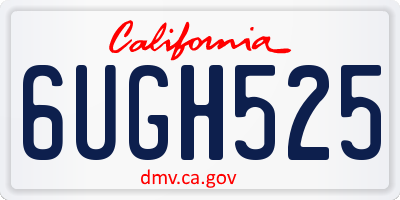 CA license plate 6UGH525
