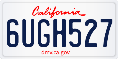 CA license plate 6UGH527