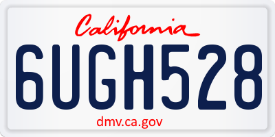 CA license plate 6UGH528