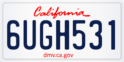 CA license plate 6UGH531