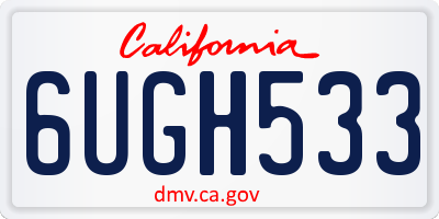 CA license plate 6UGH533