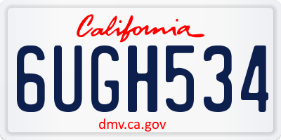 CA license plate 6UGH534