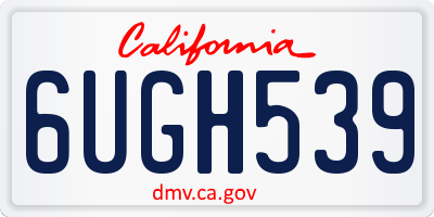 CA license plate 6UGH539