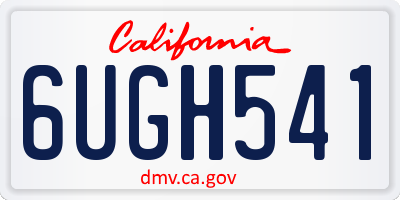 CA license plate 6UGH541
