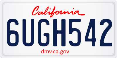CA license plate 6UGH542