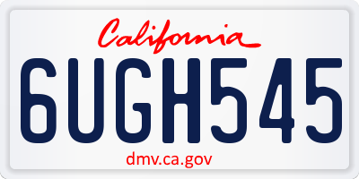 CA license plate 6UGH545