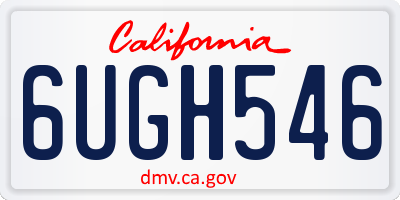 CA license plate 6UGH546