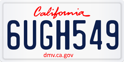 CA license plate 6UGH549