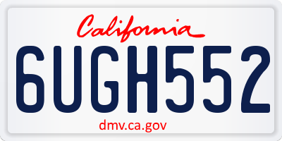 CA license plate 6UGH552