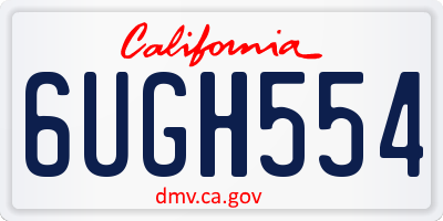 CA license plate 6UGH554