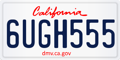 CA license plate 6UGH555