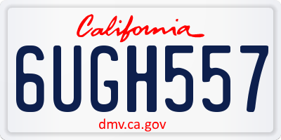 CA license plate 6UGH557